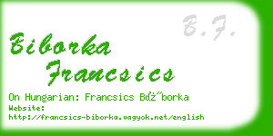 biborka francsics business card